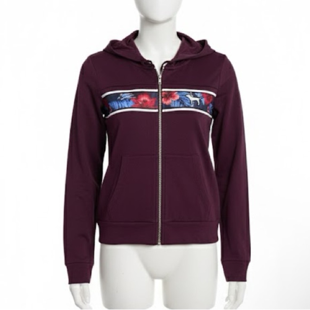 Victoria's Secret Pink Burgundy Zip-up Jacket